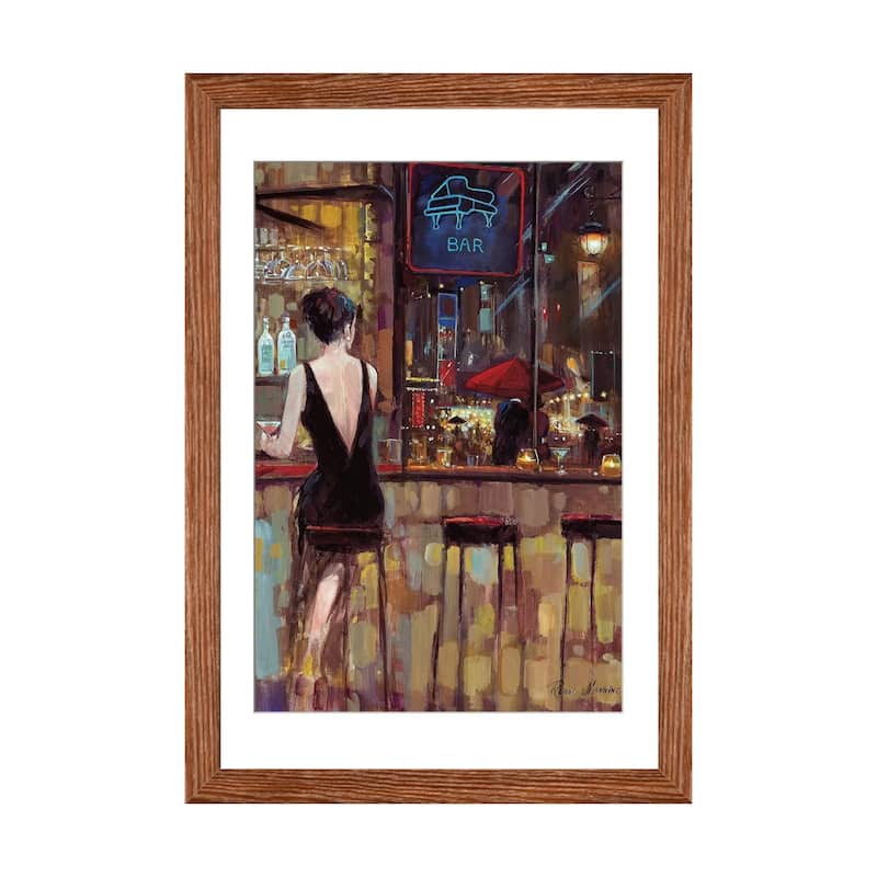 iCanvas "Piano Bar" by Ruane Manning - Walnut - 32x24x1