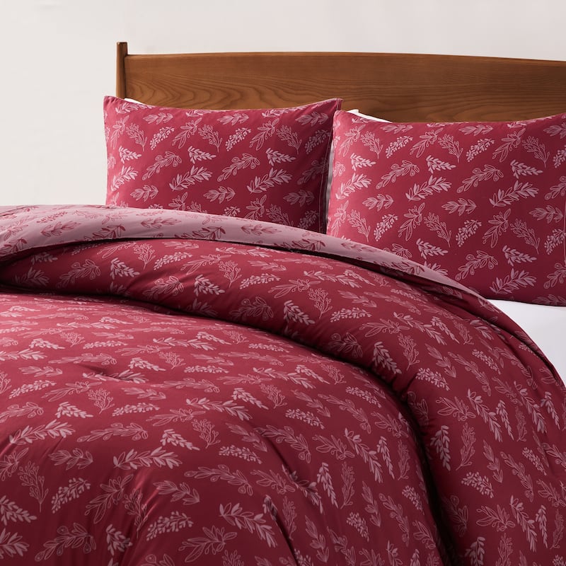 Empyrean 3PC Reversible Botanical Printed Comforter Bedding Set