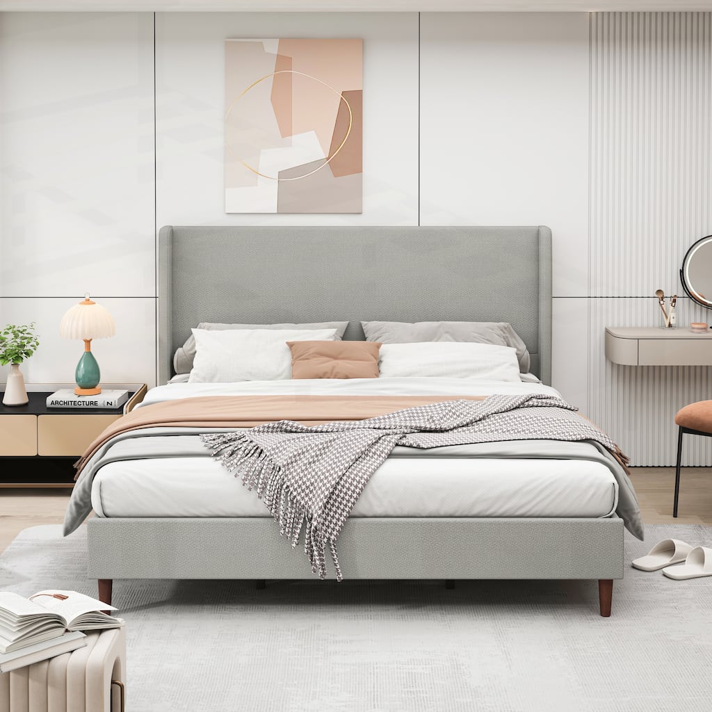 Luxurious Upholstered King Bed Frame with Exceptional Support and Easy Assembly