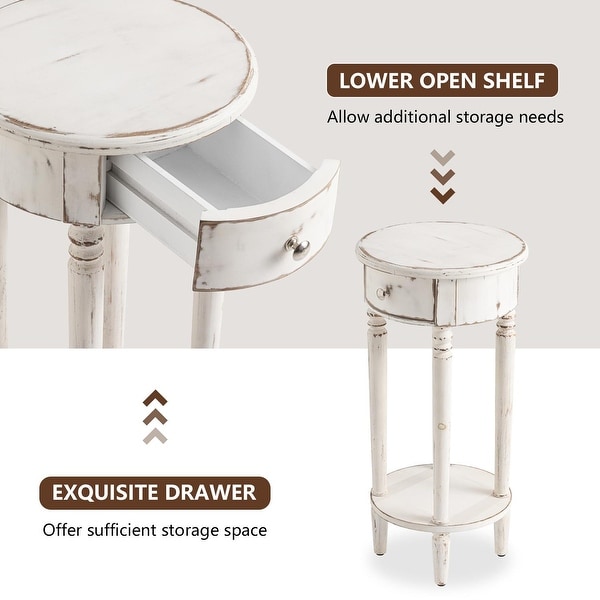 Tall white top telephone table