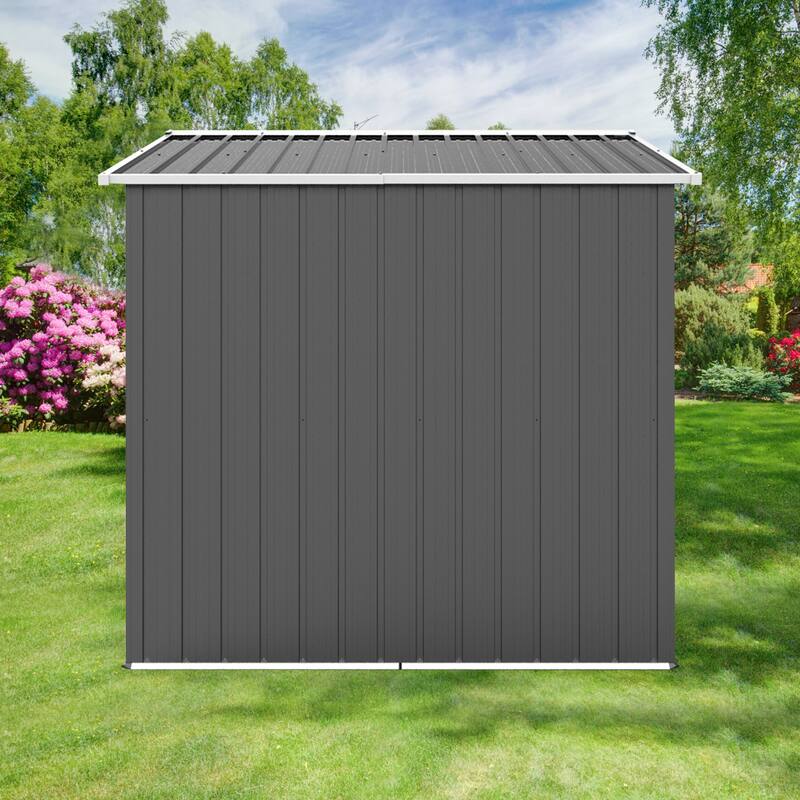 Apex Roof Metal Garden Shed with Hinged Door & Integrated Vents Outdoor Storage Shed Tool Shed with Security Lock