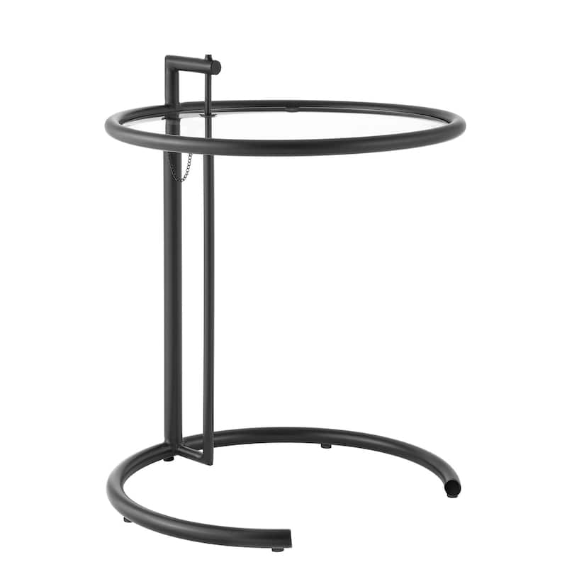 Eileen Gray Metal Side Table - Black - Glass