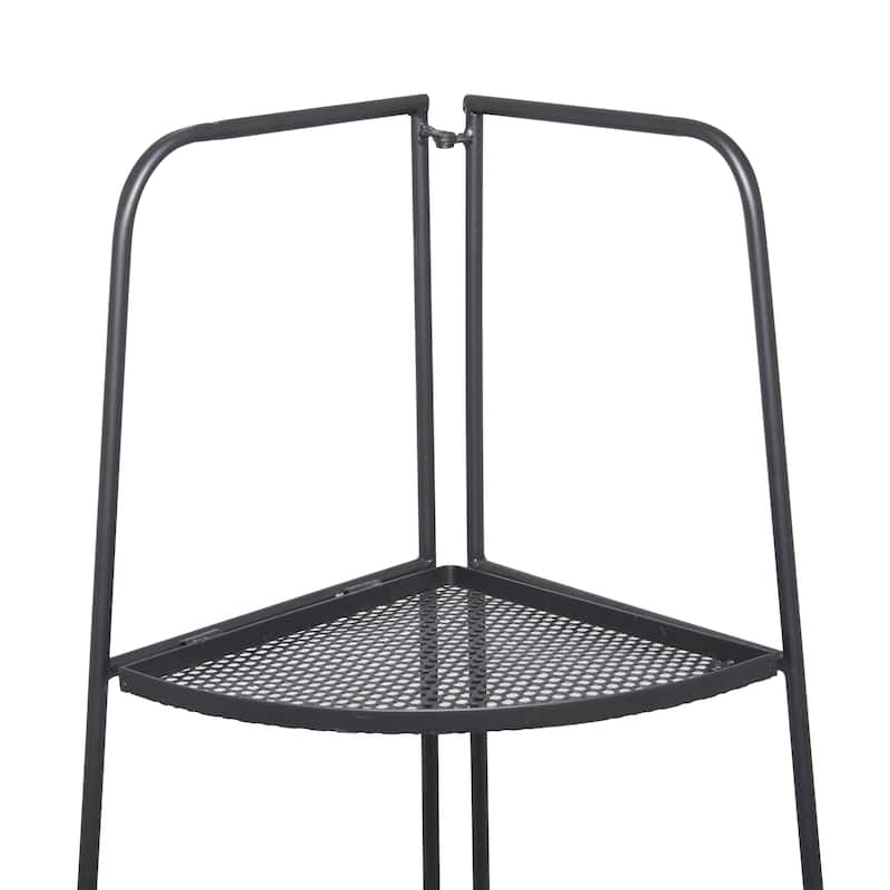 Metal Indoor Outdoor Tall Folding 4 Shelves Bakers Rack - Black - Roche River Decor