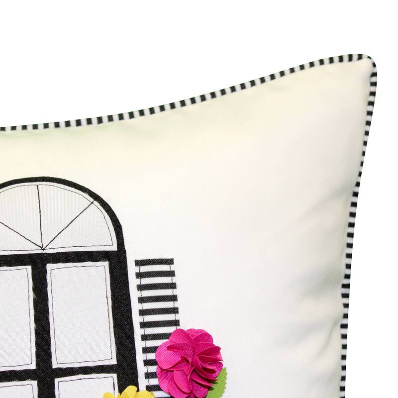 Edie At Home Dimensional Flowers Home Indoor/Outdoor Decorative Throw Pillow