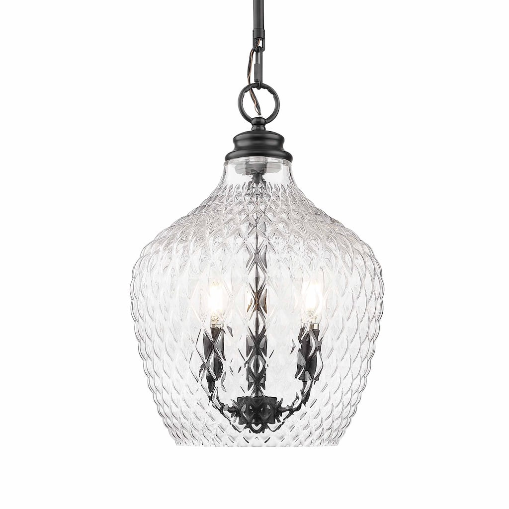 Golden Lighting Adeline 3-light Pendant in Matte Black - 3 Light Pendant