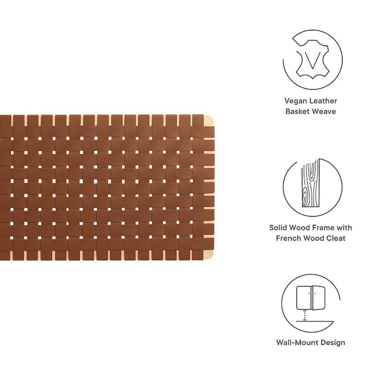 Sparta Wall-Mount Twin/Full/Queen/King Vegan Leather Weave Headboard