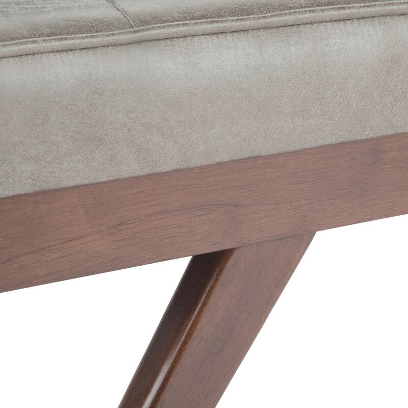 WYNDENHALL Keenan 48 inch Wide Mid Century Modern Rectangle Ottoman Bench