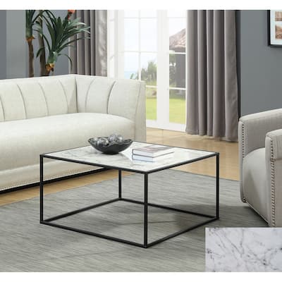 Convenience Concepts Gold Coast Faux Marble Square Coffee Table