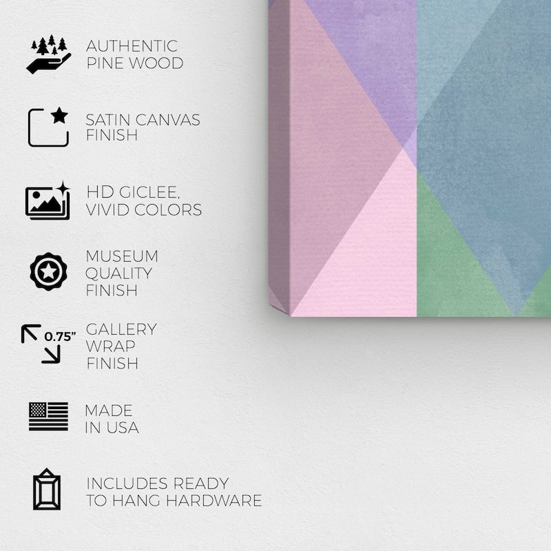 Wynwood Studio Canvas Abstract GEOMETRIC POP II Pink and Light Pink Mid-Century Modern Wall Art Canvas Print