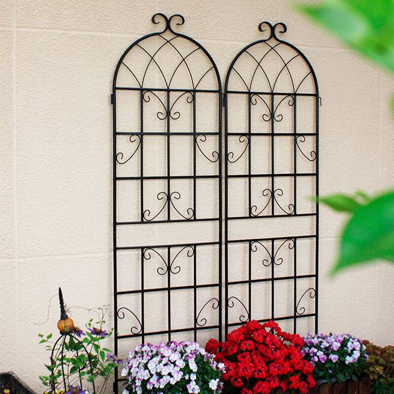 4 Pack Metal Garden Trellis for Climbing Plants Outdoor Rustproof Plant Support Rose Trellis Netting Trellis Black