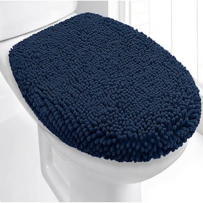 18"x21" - Navy Soft Cozy Plush Chenille Toilet Seat Cover