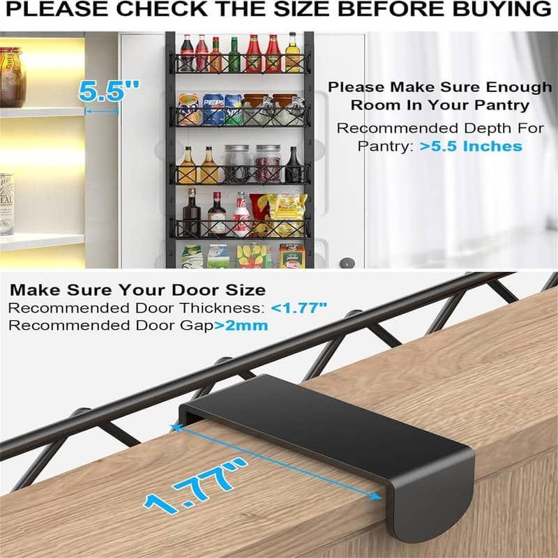 Over the Door Pantry Organizer - 6-Tier Pantry Organizers and Storage