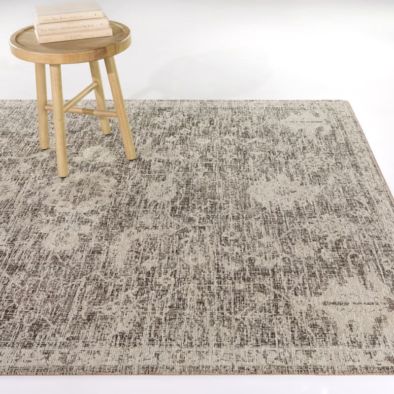 Davenant Vintage Oriental Area Rug - 7'10" x 10' - Charcoal