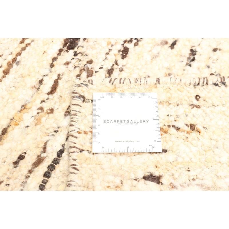 ECARPETGALLERY Braid weave Sienna Beige Wool Rug - 5'4 x 7'7