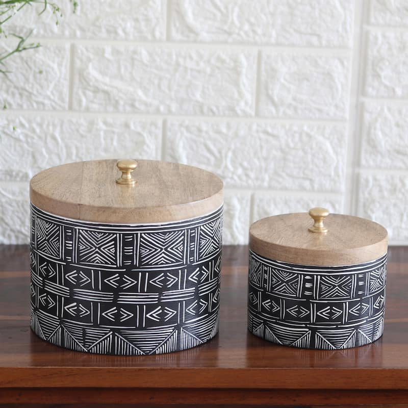Novica Handmade Bohemian Secrets Wood Decorative Boxes (Set Of 2)