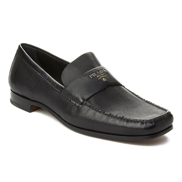 Men's Leather Embellished Penny Loafer Shoes Black Men's Leather Embellished Penny Loafer Shoes Black