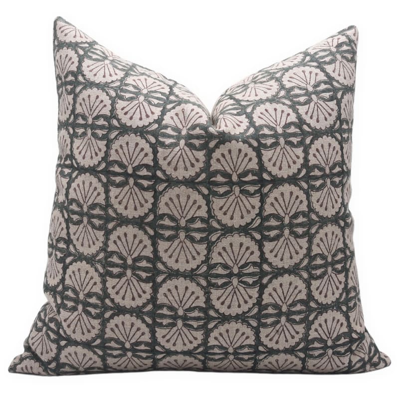 Fabdivine Linen Square Block print pillow Cover - Pillow Covers - 14" x 20"