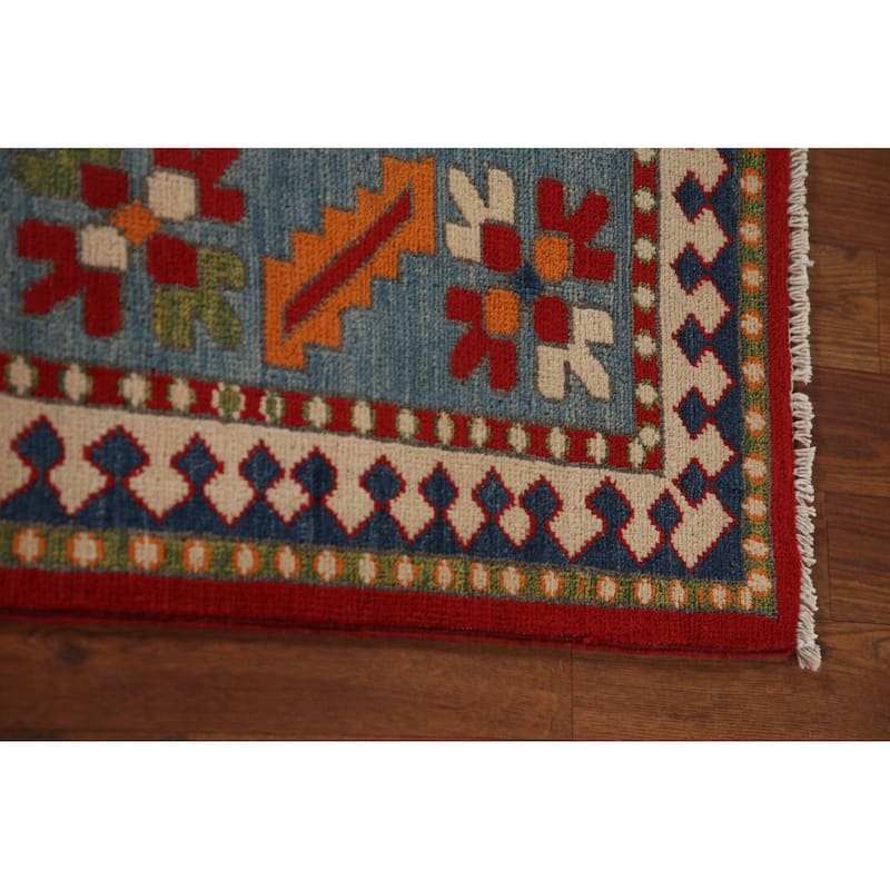 Red Kazak Oriental Area Rug Hand-Knotted Wool Carpet - 6'8" x 9'11"