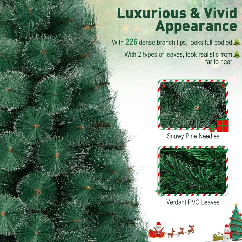 7 FT Pre-Lit Fiber Optic Christmas Tree with 226 Multi-Color LED Lights and Top Star Light