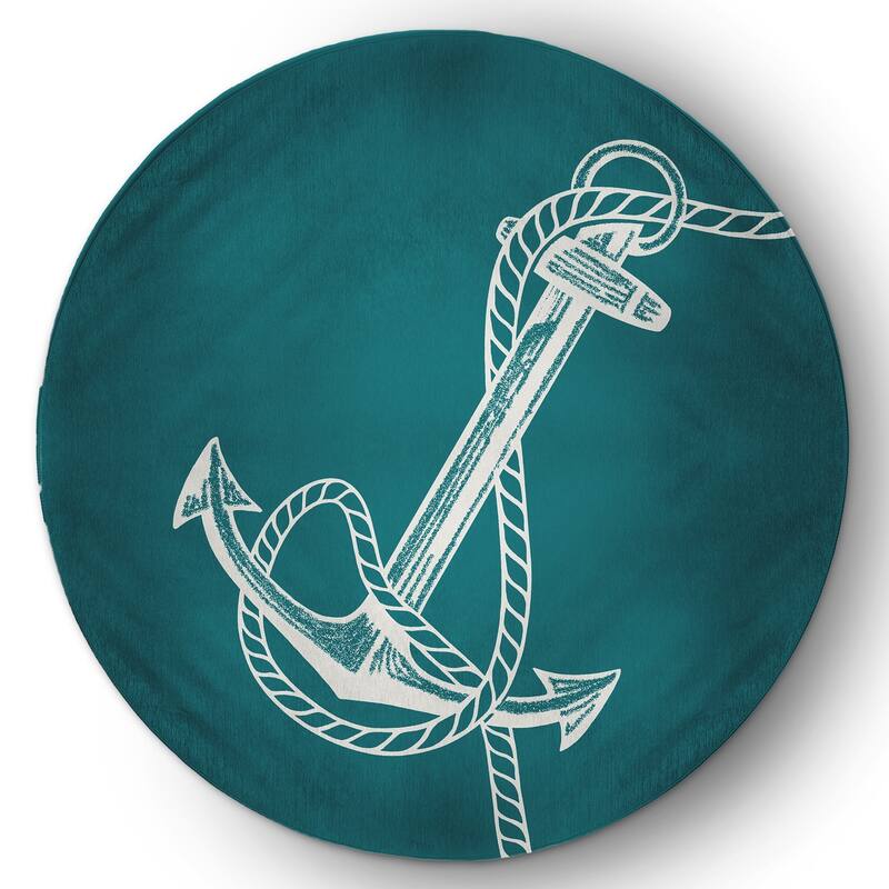 Anchored Nautical Chenille Rug