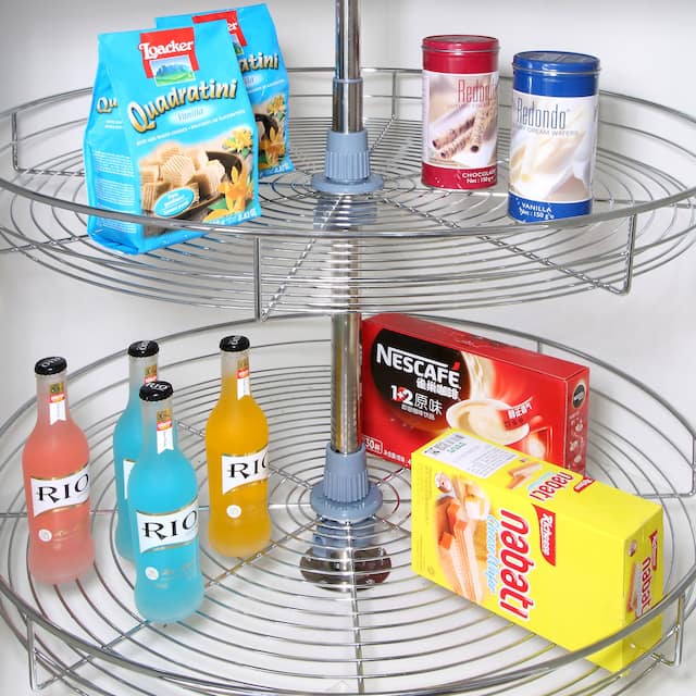 Dowell Lazy Susan 18" Diameter - 360 Degree Double Rack Stainless Steel