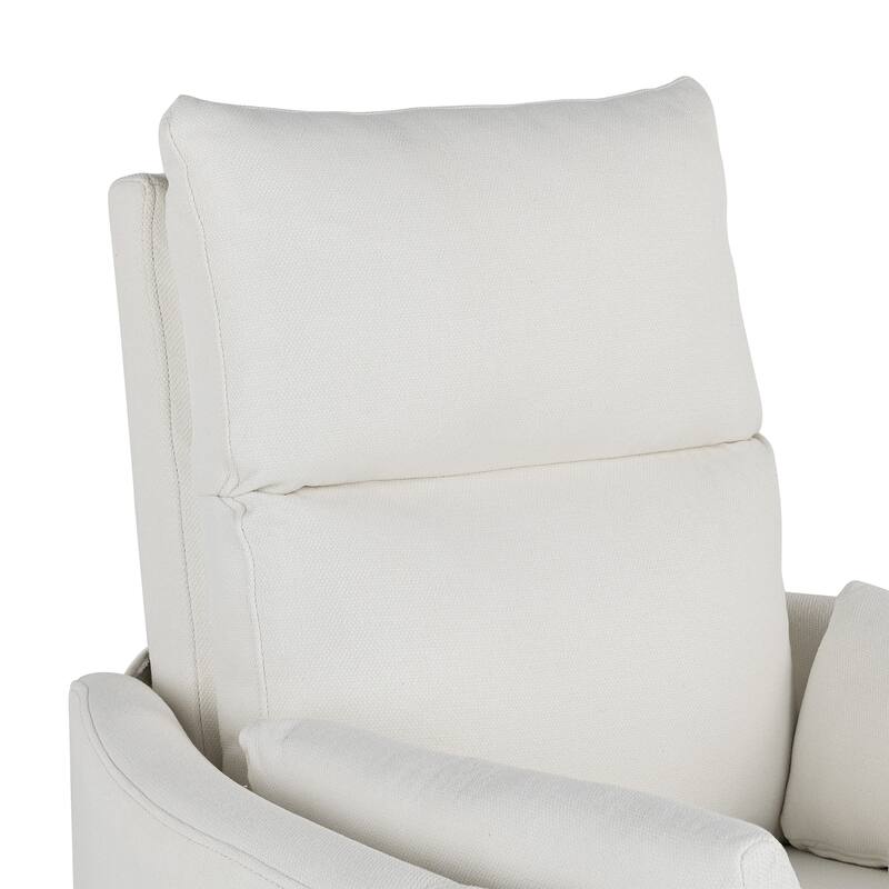 Upholstered Swivel Recliner Manual Rocker