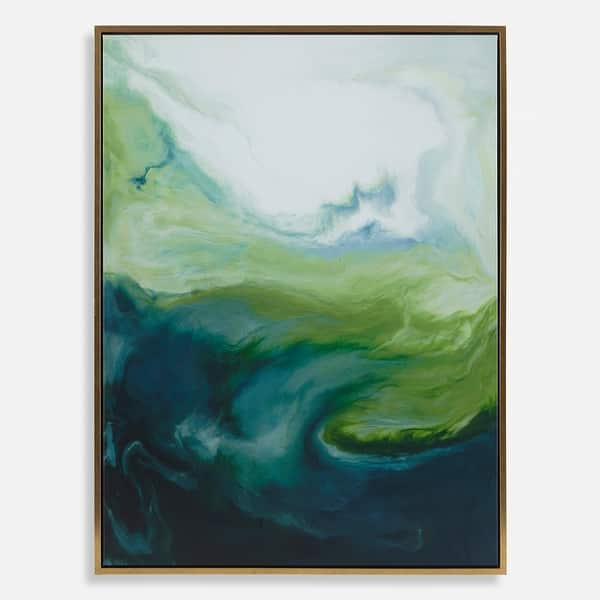 slide 2 of 7, Uttermost Serene Green Framed Abstract Art