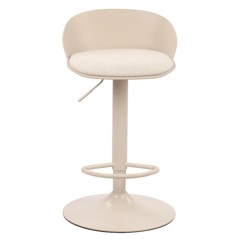 Contemporary Metal and Fabric Adjustable Air-Lift Stool, Set of 2