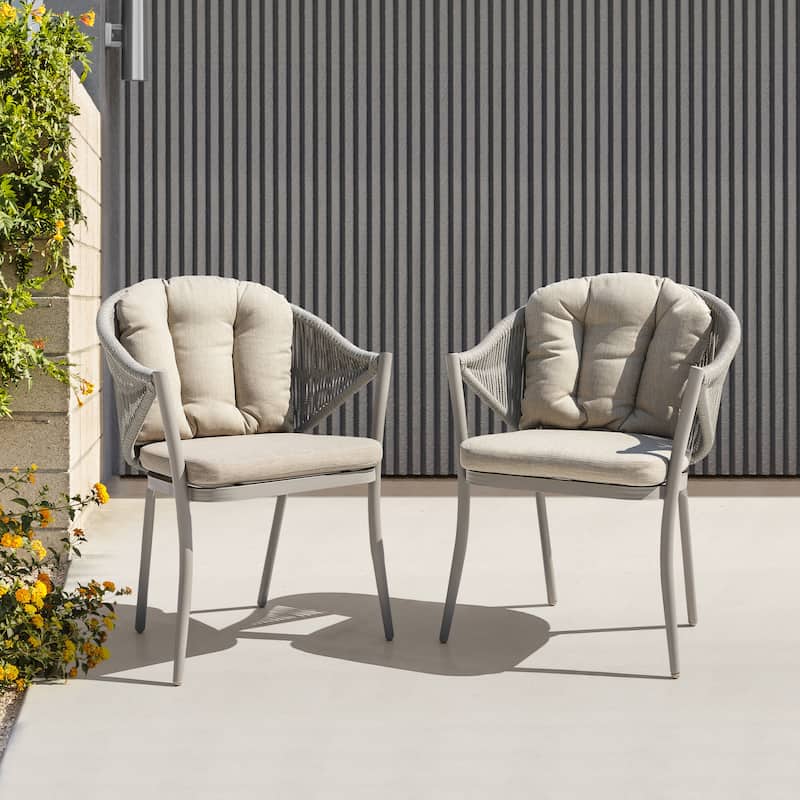 Two PCS Assembled Wicker chairs with cushions