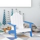 preview thumbnail 22 of 30, Outsunny Kids Pine Wood Adirondack Lounger Chair with Slat Style Backrest and Wide Seat for Age 1-4 - 20" x 19.75" x 20.75" Blue