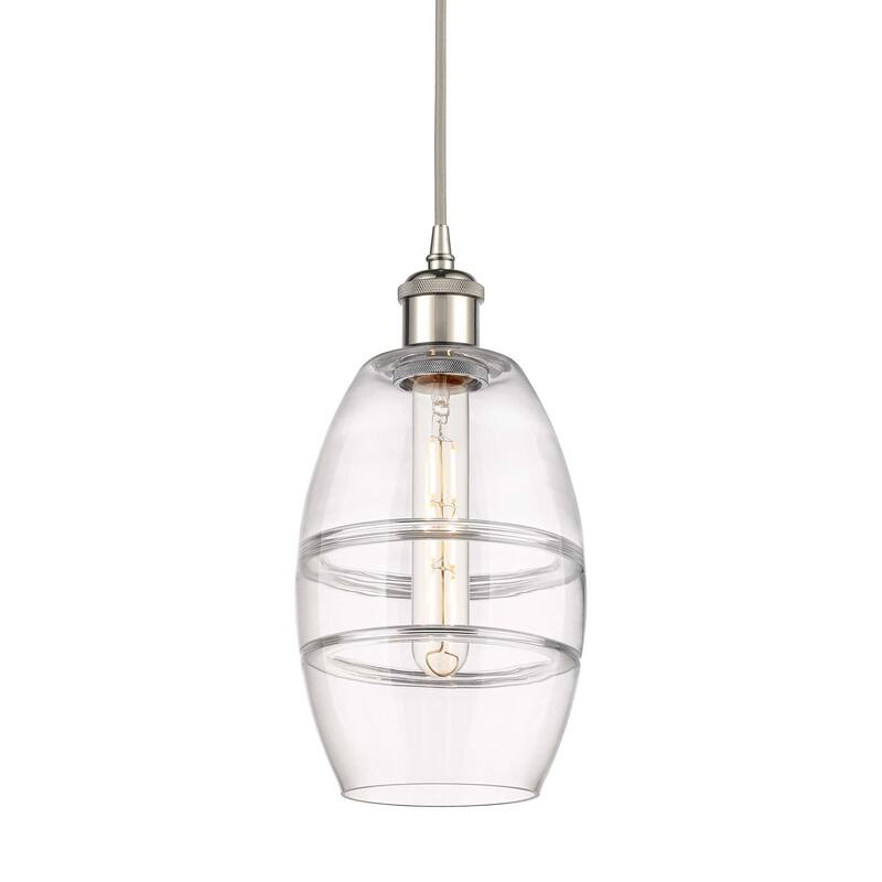 Innovations Lighting 516-1P-9-6 Vaz Pendant Vaz 6" Wide Mini Pendant - Polished Nickel / Clear