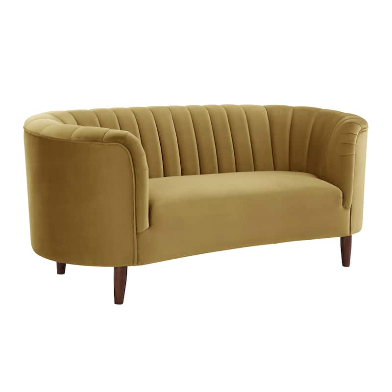 Yellow Velvet Loveseat
