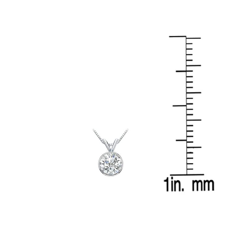 Auriya 1/4ctw Round Solitaire Diamond Necklace 14k Gold Bezel-set (I-J, SI2-SI3)