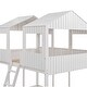 preview thumbnail 24 of 26, Full Over Full Wood Bunk Bed with Roof, Window, Guardrail & Ladder, Playhouse-Inspired, Safe & Durable Design, Antique Grey