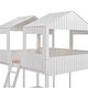 preview thumbnail 8 of 10, Full Over Full Wooden Bunk Bed House Kids Bed with Roof,Window,Guardrail,Ladder,Playhouse Inspired