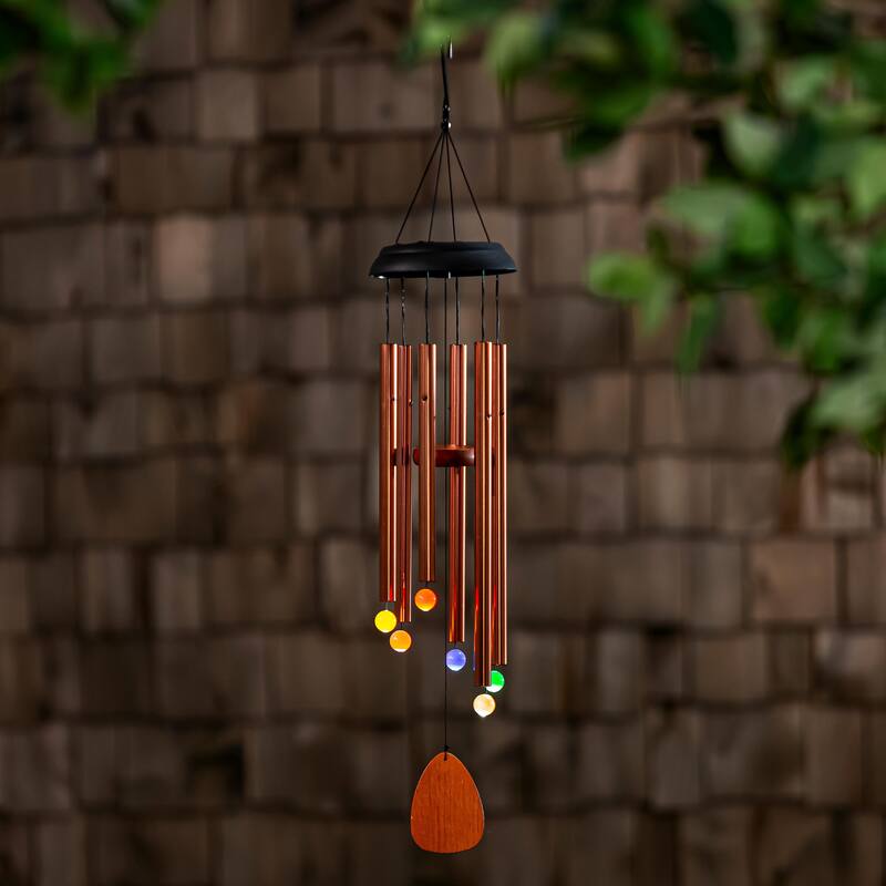33" Voice Activated Solar Wind Chime, Bronze