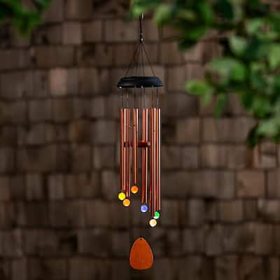 33" Voice Activated Solar Wind Chime, Bronze