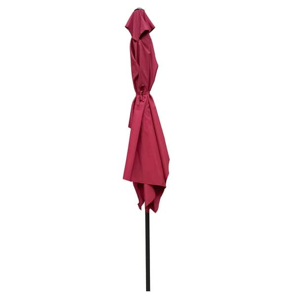 7 beige patio umbrella with tilt Solar 3 Tiers Patio Umbrella Outdoor with LED 9FT / Orange