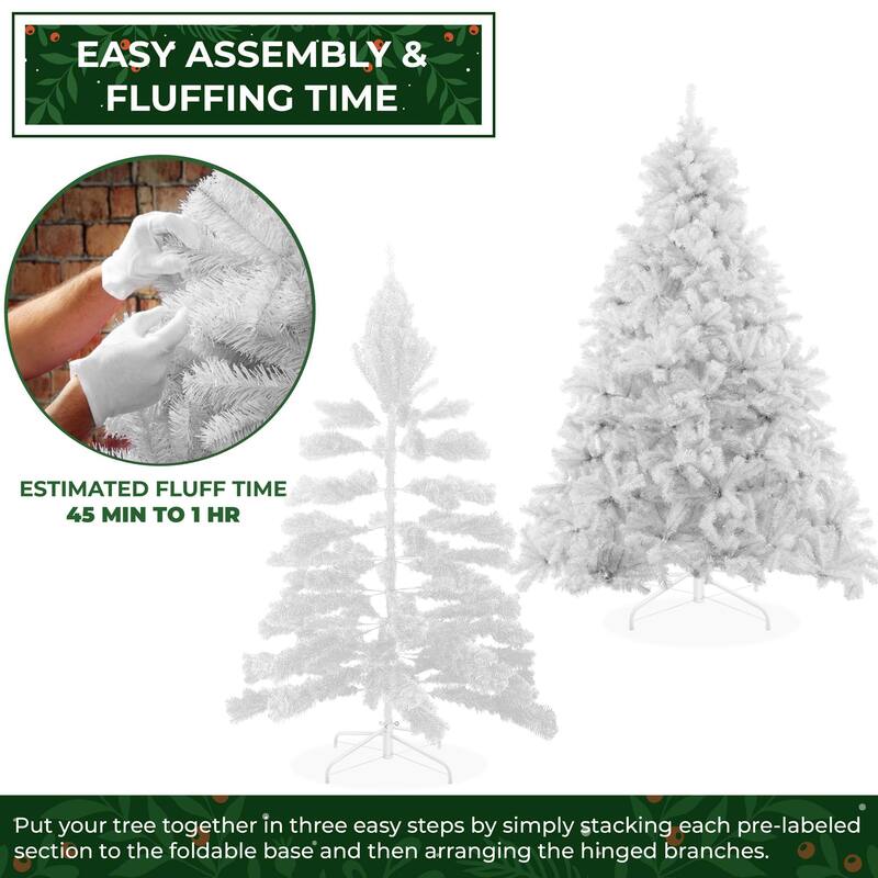 6ft White Spruce Artificial Holiday Christmas Tree with Metal Stand - 6 ft