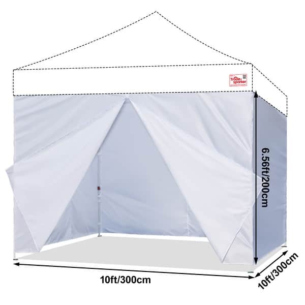 dimension image slide 1 of 3, Tradesparker 10x10/10x20 Canopy Sidewall Kit 3 Walls+1 Doorwall Fits Pop Up Tents