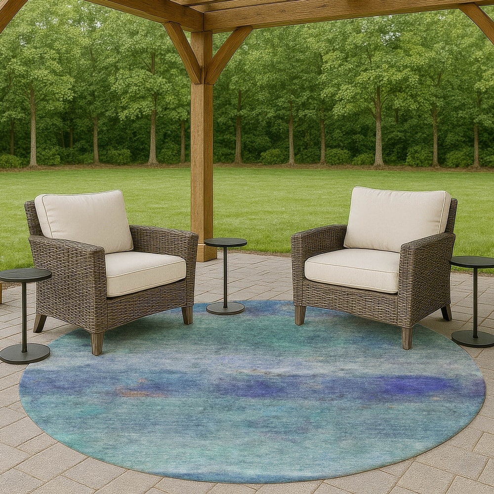 Machine Washable Indoor/ Outdoor Contemporary Ombre Chantille Rug