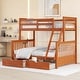 preview thumbnail 39 of 71, Classic Wooden Bunk Bed,Twin-Over-Full Bunk Bed with Ladders and Two Storage Drawers