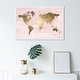 preview thumbnail 16 of 19, Oliver Gal 'Blush Mapamundi' Maps and Flags Framed Wall Art Prints World Maps - Pink, Gold 36 x 24 - White