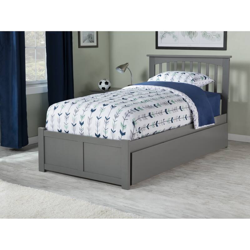 Mission Platform Bed with Footboard and Twin XL Trundle