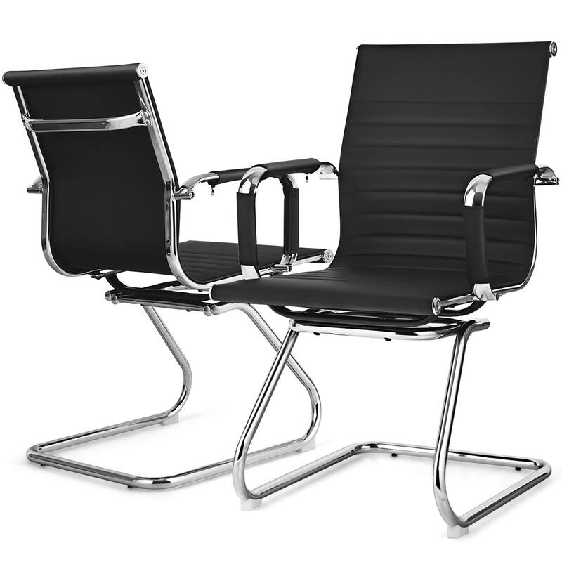 Costway Set of 2 Office Waiting Room Chairs for Reception Conference