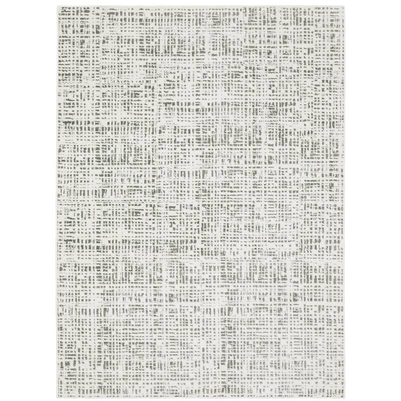 Montpellier White Grey Abstract Casual Area Rug