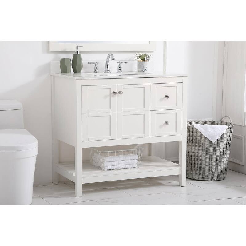 Elegant Lighting VF16436-BS Theo 36" Free Standing Single Basin Vanity