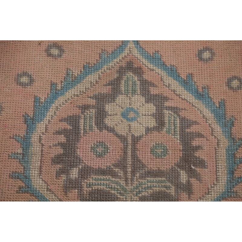 Hand Knotted Oriental 100% Wool Carpet Traditional Medallion Coral Tabriz Area Rug - 11' 11'' X 8' 8''