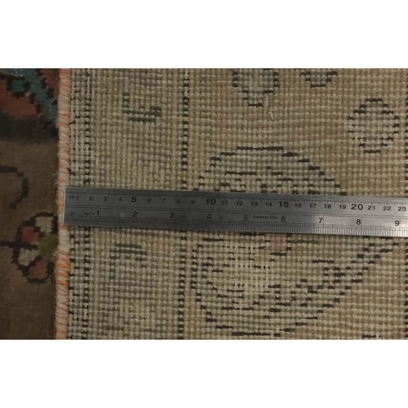 Hand Knotted Oriental 100% Wool Carpet Traditional Medallion Brown Tabriz Area Rug - 8' 11'' X 6' 5''