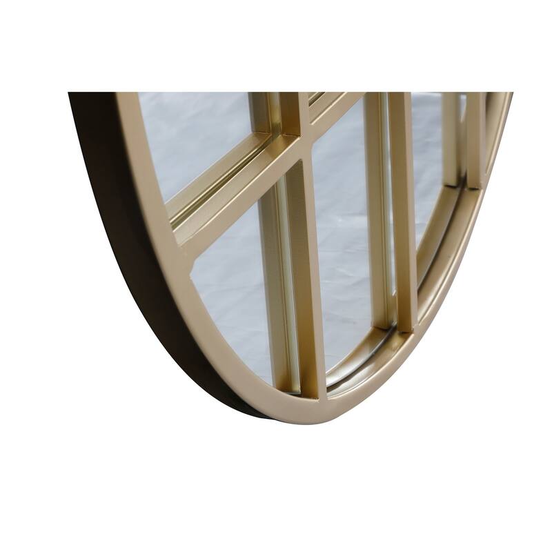 DIYA Decorative Round Mirror 32 Inches, Metal Frame Window Mirror - 32 Inches